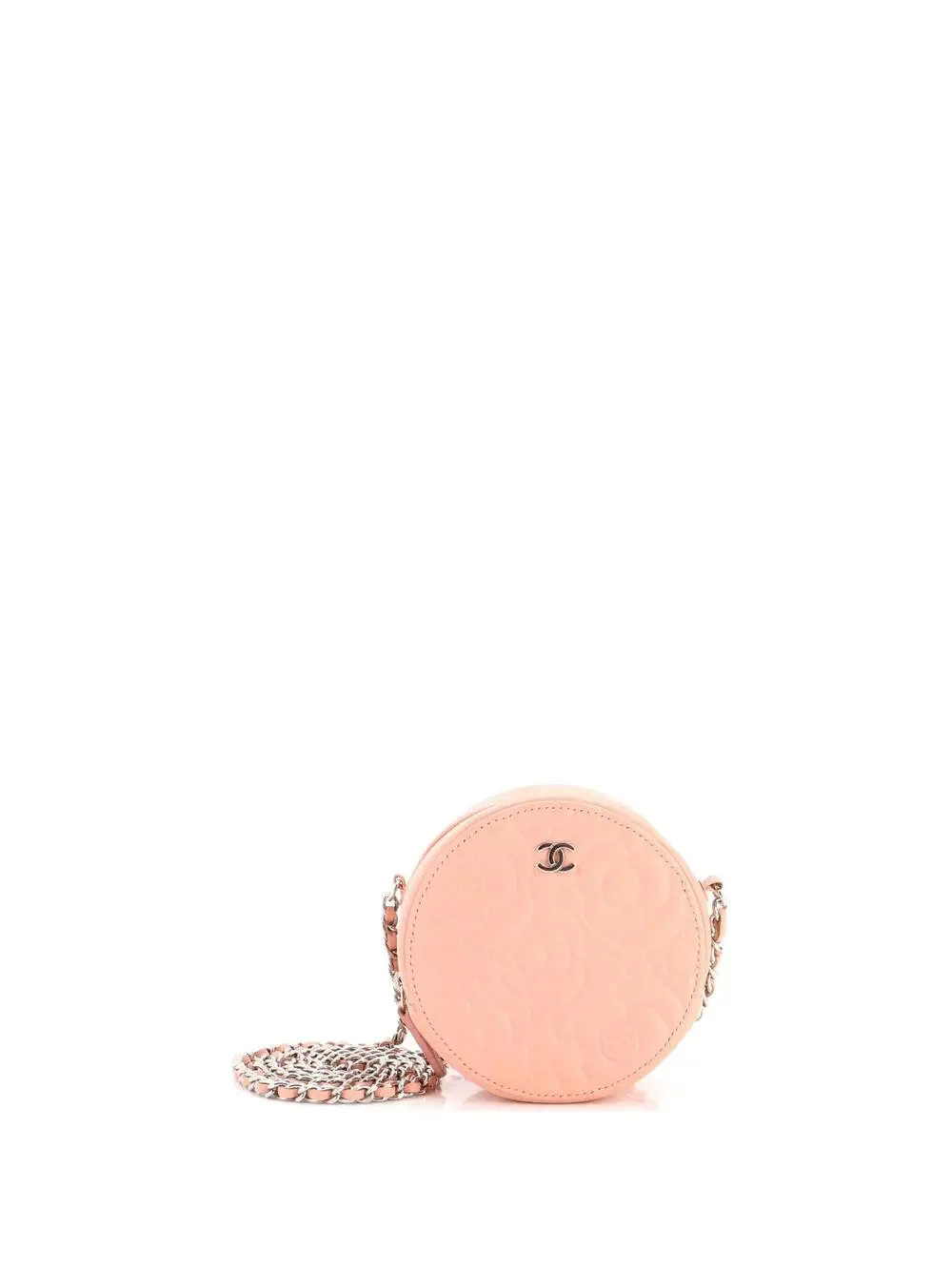 Chanel Round Clutch With Chain Camellia #320705C23B